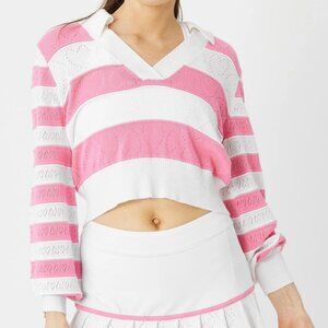EleVen by Venus Williams Women's Karma Knit Top Long Sleeve, Size S Bubblegum